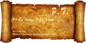 Prónay Tünde névjegykártya