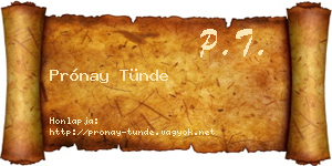 Prónay Tünde névjegykártya